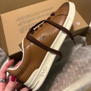 Polo by Ralph Lauren Men's Tan Leather Sneakers